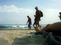 Hot girls pass by as I stroke my dick