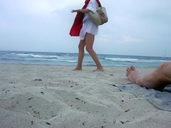 Hot girls pass by as I stroke my dick