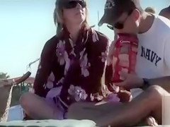 Skinny woman enjoys sunbathing in the nude