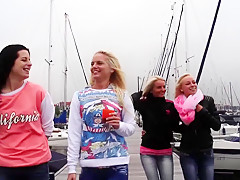 Crazy pornstars Vanda Lust, Daniella Rose and Naomi Nevena in best blowjob, brunette porn scene