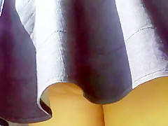 Upskirt bum in the woods part one