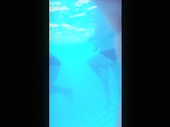 Underwater cams in the pool catch sexy maidens in bikinis fooling around