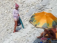 Skinny nudist girl gives head to the extremely horny daddy