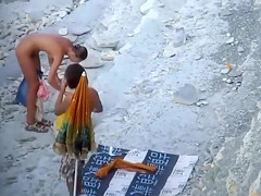 Skinny nudist girl gives head to the extremely horny daddy