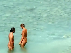Skinny nudist girl gives head to the extremely horny daddy