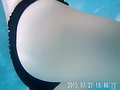 Gorgeous babes fool around with their men in the pool