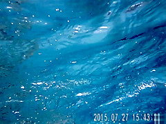 Gorgeous babes fool around with their men in the pool