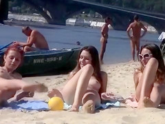 Nude beach with lots of beautiful ladies