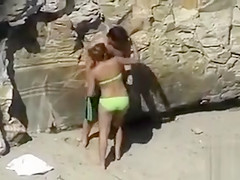Boyfriend penetrating a bikini girl from behind