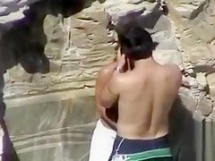 Boyfriend penetrating a bikini girl from behind