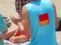 Amazing girl shows off her hot body at the beach