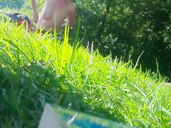 Russian mature nudists expose their private parts