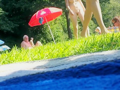 Russian mature nudists expose their private parts