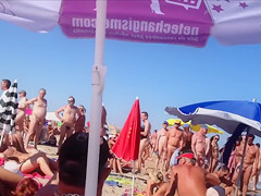Kinky hidden cam moments at the Cap d'Agde beach while in vacation