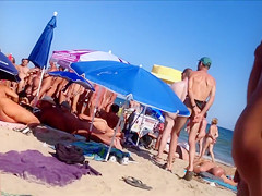 Kinky hidden cam moments at the Cap d'Agde beach while in vacation