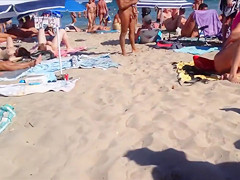Kinky hidden cam moments at the Cap d'Agde beach while in vacation