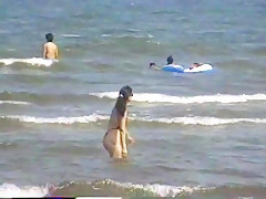 Extreme swimsuit at the beach behind mie university
