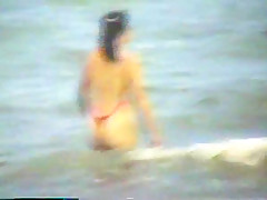 Extreme swimsuit at the beach behind mie university