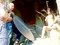 Busty girl has sex with two guy