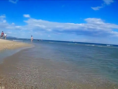 Group of mature mommies and daddies enjoy the nudist beach