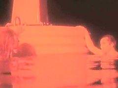 Topless poolside tanning and skinny dipping teens