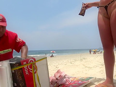 Smallest bikini ever on the juicy maid