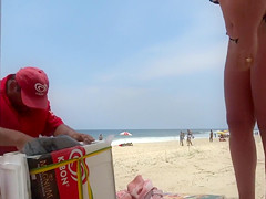 Smallest bikini ever on the juicy maid