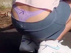 Incredible homemade Upskirts, Outdoor adult scene