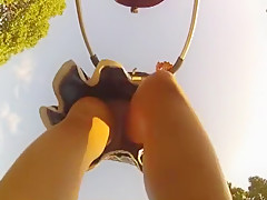 Incredible homemade Upskirts, Outdoor adult scene