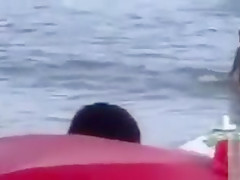 Horny French couple has sex in the water