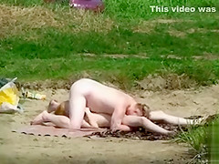 Skinny nudist girl penetrated by chubby boyfriend