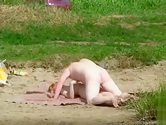 Skinny nudist girl penetrated by chubby boyfriend