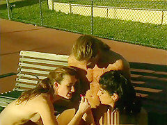 Exotic pornstars Eva Flowers and Brooke Waters in incredible threesomes, group sex porn video