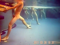 Naughty nudists enjoy banging hard underwater in the pool