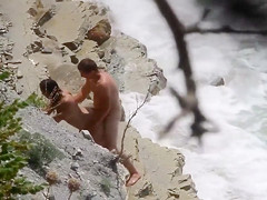 Lazy brunette maid has her wet hole plowed at the beach of Crimea
