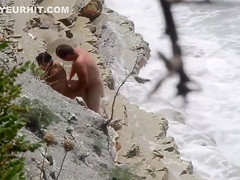 Lazy brunette maid has her wet hole plowed at the beach of Crimea