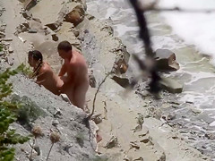 Lazy brunette maid has her wet hole plowed at the beach of Crimea