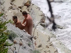Lazy brunette maid has her wet hole plowed at the beach of Crimea