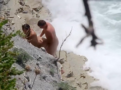 Lazy brunette maid has her wet hole plowed at the beach of Crimea