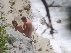 Lazy brunette maid has her wet hole plowed at the beach of Crimea