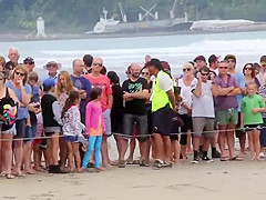Naked Canadian students having tremendous fun at the beach