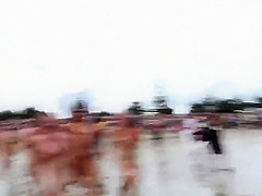 Naked Canadian students having tremendous fun at the beach