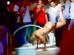 Girl on stage strip and groped