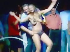 Girl on stage strip and groped