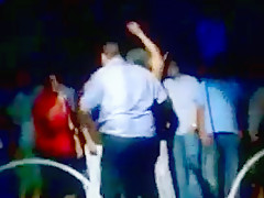 Girl on stage strip and groped