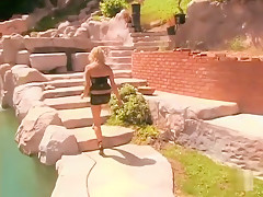 Incredible pornstar in horny blonde, outdoor sex scene