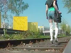 Incredible amateur Solo Girl, Outdoor sex clip