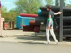 Incredible amateur Solo Girl, Outdoor sex clip