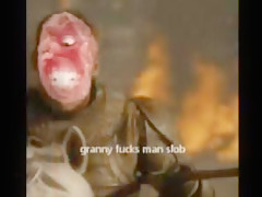 Granny fucks man slob