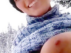 Busty in the snow